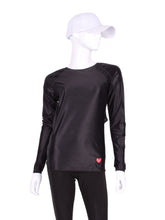 Load image into Gallery viewer, Black Open Back Long Sleeve Crew