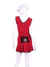 Load image into Gallery viewer, Dark Red Mesh Angelina Court to Cocktails Tennis Dress