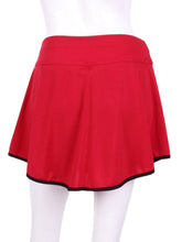 Load image into Gallery viewer, The limited edition Gladiator Skirt Dark Red is a remarkable piece of sportswear that combines both style and functionality in the realm of tennis fashion. This tennis skirt is crafted with meticulous attention to detail, using the finest quality materials to provide an unparalleled experience for players on and off the court.
