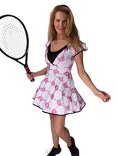 Load image into Gallery viewer, The Adeline Dress offers a playful, fun, and very flirty look. Offers a sweetheart neckline, empire waist and flowing A-line skirt. It is perfect for tennis, running and golf (with our Leg Lengthening Leggings), and of course, a trip to your after-court party with your friends. It was designed for confident women like you!
