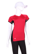 Load image into Gallery viewer, Red Vee Tee SL With Black Mesh
