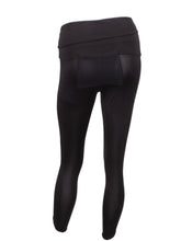 Load image into Gallery viewer, Roll Down Leg Lengthening Leggings Black With Back Pocket