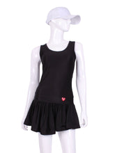 Load image into Gallery viewer, The Sandra Mee Dress offers a playful, fun, and very flirty look. Our dress is fitted, and flares out at the skirt with cute cut out ''O'' in the back. It is perfect for tennis, running and golf (with our Leg Lengthening Leggings), and of course, a trip to your after-court party with your friends. It was designed for confident women like you!
