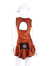 Load image into Gallery viewer, The Sandra Mee Dress offers a playful, fun, and very flirty look. Our dress is fitted, and flares out at the skirt with cute cut out ''O'' in the back. It is perfect for tennis, running and golf (with our Leg Lengthening Leggings), and of course, a trip to your after-court party with your friends. It was designed for confident women like you!