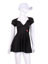Load image into Gallery viewer, The Adeline Dress offers a playful, fun, and very flirty look. Offers a sweetheart neckline, empire waist and flowing A-line skirt. It is perfect for tennis, running and golf (with our Leg Lengthening Leggings), and of course, a trip to your after-court party with your friends.