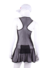 Load image into Gallery viewer, The Sandra Dee Dress offers a playful, fun, and very flirty look. Our dress is fitted, and flares out at the skirt. It is perfect for tennis, running and golf (with our Leg Lengthening Leggings), and of course, a trip to your after-court party with your friends. It was designed for confident women like you!