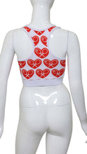 Load image into Gallery viewer, White With Red Hearts Love "O" Bra