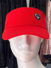 Load image into Gallery viewer, Visor Red with Heart + Rackets Logo