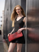 Load image into Gallery viewer, Short Black Angelina Court to Cocktails Tennis Dress. The Angelina Dress is from our sophisticated and elegant collections, for women with a flair for looking good. Our dress is fitted through the bodice, and flares out at the skirt. It is perfect for tennis, running and golf, and of course, a trip to your after-court party with your friends. It was designed for confident women like you!   Wear this stunning piece straight from the court to cocktails.