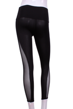 Load image into Gallery viewer, Black + Black Mesh Leg Lengthening Leggings - I LOVE MY DOUBLES PARTNER!!!