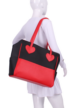 Load image into Gallery viewer, Black + Red Mini LOVE Tote Tennis Bag - I LOVE MY DOUBLES PARTNER!!!