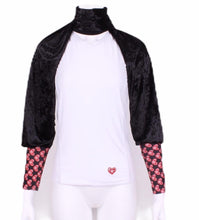 Load image into Gallery viewer, Crushed Black Velvet + Soft Black Scarf Vest (Reversible) - I LOVE MY DOUBLES PARTNER!!!