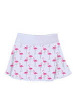 Load image into Gallery viewer, Flamingo Love "O" Skirt - I LOVE MY DOUBLES PARTNER!!!