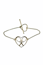 Load image into Gallery viewer, White Gold Heart + Rackets Bracelet - I LOVE MY DOUBLES PARTNER!!!