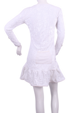 Load image into Gallery viewer, Long Sleeve Monroe Crushed White Velvet Tennis Dress - I LOVE MY DOUBLES PARTNER!!!