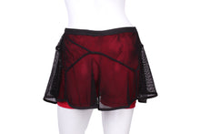 Load image into Gallery viewer, Fishnet Triangle over Coloured Shorties - I LOVE MY DOUBLES PARTNER!!!