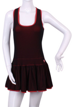 Load image into Gallery viewer, Limited Mesh and Red Sandra Dee Tennis Dress - I LOVE MY DOUBLES PARTNER!!!
