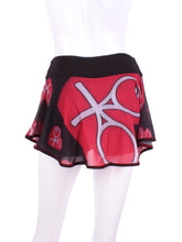 Load image into Gallery viewer, My all new Mondrian Mesh O Skirt - feminine, soft and very cool! Each skirt has soft shorties connected. The mesh makes it very light and airy and carries my TM logo of the heart and rackets! It is a little see through - allowing for the black shorties underneath to be seen a little.
