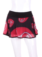 Load image into Gallery viewer, My all new Mondrian Mesh O Skirt - feminine, soft and very cool! Each skirt has soft shorties connected. The mesh makes it very light and airy and carries my TM logo of the heart and rackets! It is a little see through - allowing for the black shorties underneath to be seen a little.