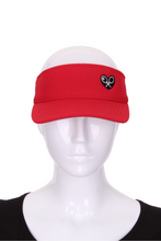 Load image into Gallery viewer, Visor Black or Red or White with Heart + Rackets Logo - I LOVE MY DOUBLES PARTNER!!!