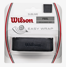 Load image into Gallery viewer, Wilson's signature replacement grip featuring a desirable balance of tack and comfort, the Sublime Replacement Grip is a top performer for many tennis players. Micro perforations on the surface work to increase moisture absorption for sweaty hands, maintaining excellent grip to help you stay in control from start to finish.