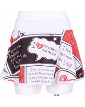 Load image into Gallery viewer, Cartoon Love "O" Skirt - I LOVE MY DOUBLES PARTNER!!!