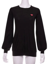 Load image into Gallery viewer, Soft Black Long Sleeve Warm Up Top - I LOVE MY DOUBLES PARTNER!!!
