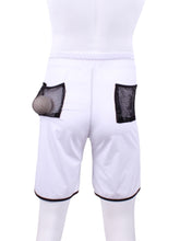 Load image into Gallery viewer, This is our limited edition Short Men’s Shorts White. This piece has a silky and soft fabric. We make these in very small quantities - by design. Unique. Luxurious. Comfortable. Cool. Fun.
