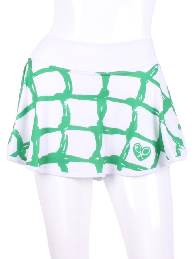 Green Tennis Net LOVE "O" Skirt Skirts Tennis Skirts Made in Los Angeles Luxury Tennis