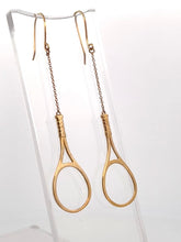 Load image into Gallery viewer, Gold Tennis Racquet Earrings
