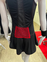 Load image into Gallery viewer, Andrea Dress Short Black Dimple With Red Stitching
