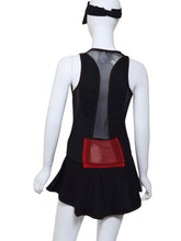 Load image into Gallery viewer, Andrea Dress Short Soft Black With Red Stitching
