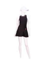 Load image into Gallery viewer, Andrea Dress Short Holey Black With Red Stitching

