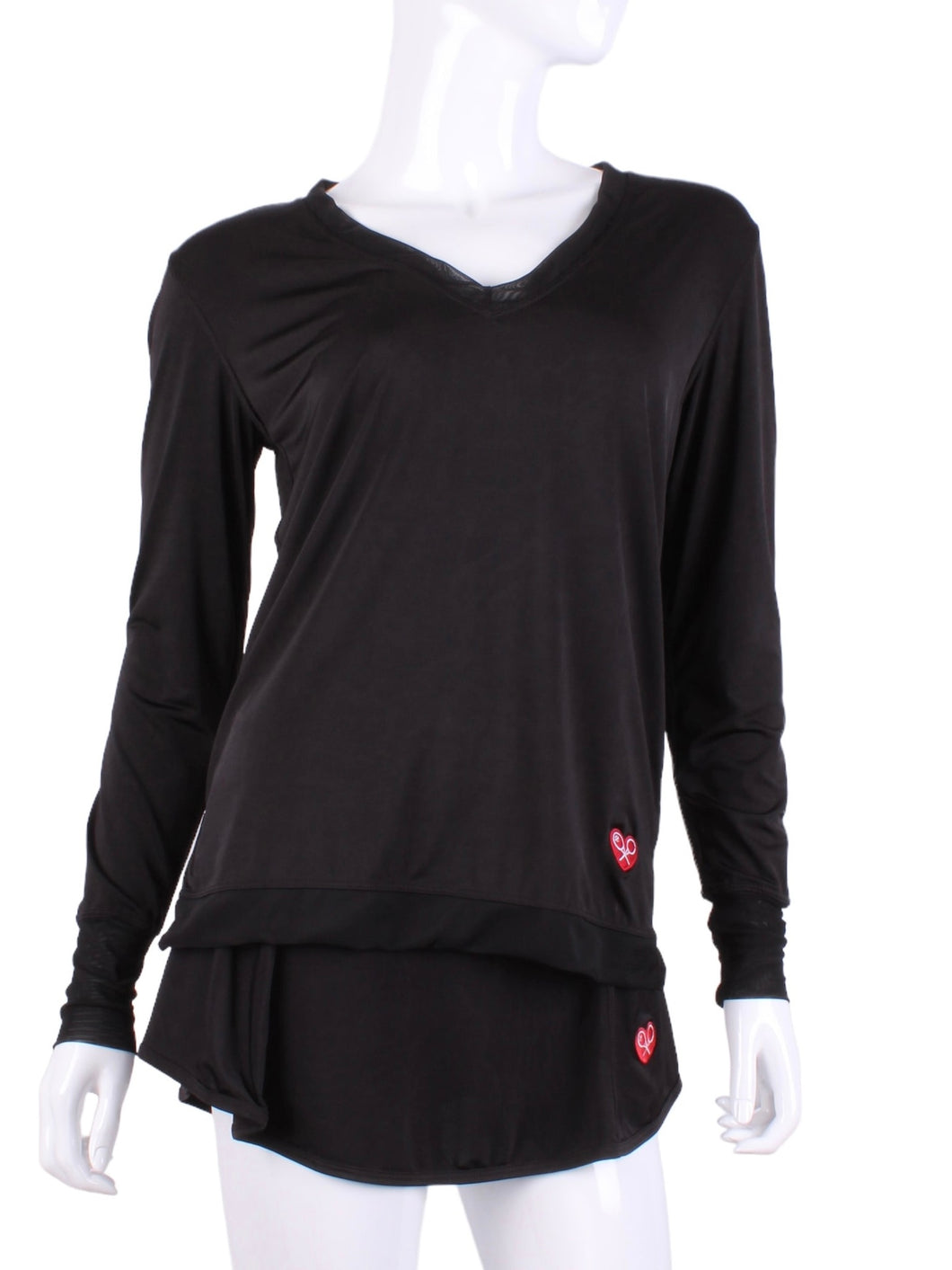 This top is soooo gorgeous!    It’s called the Long Sleeve Very Vee Tee - because as you can see - the Vee is - well you know - VERY VEE!  This top is seductive in a sweet way!  You feel nearly naked in it.  So go ahead - hit that ace!  Flattering and free - that’s what this top is.