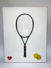 Load image into Gallery viewer, Black Racket Painting - Love Love Tennis Luxury Boutique Pro Shop Apparel Women &amp; Men Beverly Hills 
