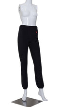 Load image into Gallery viewer, Black Velvet With Red Stitching Baggy Warm Up Pants
