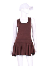 Load image into Gallery viewer, The Sandra Dee Dress offers a playful, fun, and very flirty look.  The skirt is cut like a don&#39;t and the back is racer-shaped for a sporty yet very feminine look.  This style is a very flattering deep scoop neckline.  The fabric is so so soft - and is best worn with a cross-backed bra such as our U Bra.
