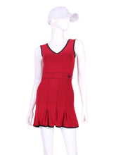 Load image into Gallery viewer, Dark Red Mesh Angelina Court to Cocktails Tennis Dress
