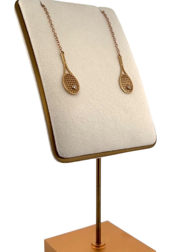 Custom exclusive design by Adeline a very unique pair of earrings.  These are so light and airy - you can play in them!  Made in Los Angeles by hand - each set of earrings is carefully crafted to showcase the cute 