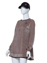 Load image into Gallery viewer, Erika Dress Taupe Velvet Stripes
