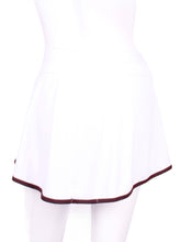 Load image into Gallery viewer, Gladiator Skirt White With Black Binding And Red Stitching
