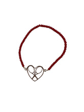 Load image into Gallery viewer, Gold Heart + Rackets Bracelet with Jade Beads

