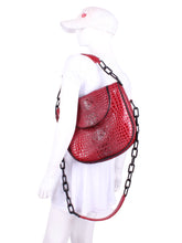 Load image into Gallery viewer, Love Happy Bag.  The ultra-strong and lightweight Happy Bag.  This piece fits one Racket and your other important accessories needed for the cocktail lounge after the court.    Made with vegan fabrics - all UV-rated to withstand all of your tennis matches.
