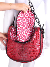 Load image into Gallery viewer, Love Happy Bag.  The ultra-strong and lightweight Happy Bag.  This piece fits one Racket and your other important accessories needed for the cocktail lounge after the court.    Made with vegan fabrics - all UV-rated to withstand all of your tennis matches.
