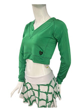 Load image into Gallery viewer, Green Vee Crop Top
