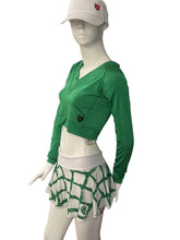 Load image into Gallery viewer, Green Vee Crop Top
