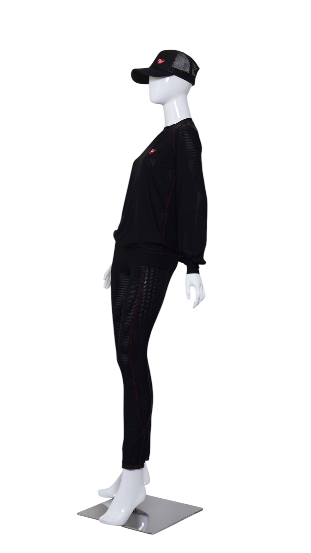 Long Sleeve Warm Up Top - Black Dimple
