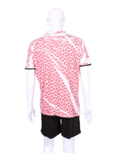 Load image into Gallery viewer, Men’s Short Sleeve Polo Shirt Hand Pressed N/E/S/W Hearts On White
