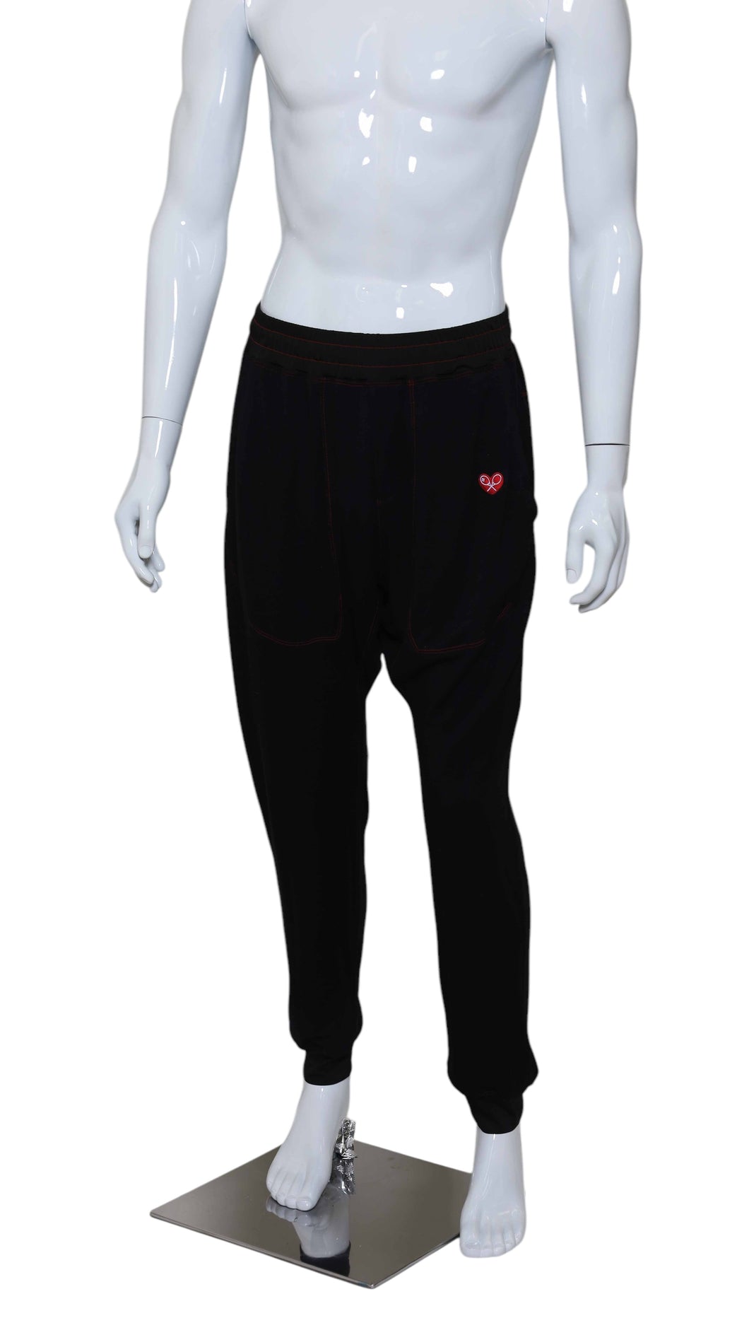 Men's Sweatpants Black With Red Stitching