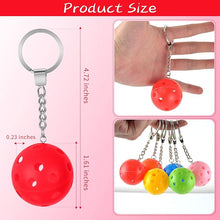 Load image into Gallery viewer, Super cute pickleball keyring! The Pickleball Keychain is made of alloy and will not rust, discolor or lose its luster. The ball is made of plastic and is durable and resistant to falling. Choose between multiple different colors. 
